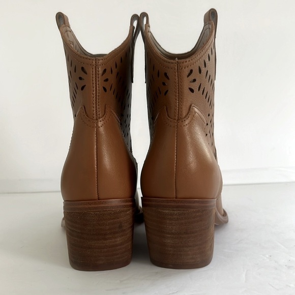 MARC FISHER $199 Elyma Pointed Toe Western Tan LEATHER Boot Shoes Size 8 NEW - Picture 6 of 8